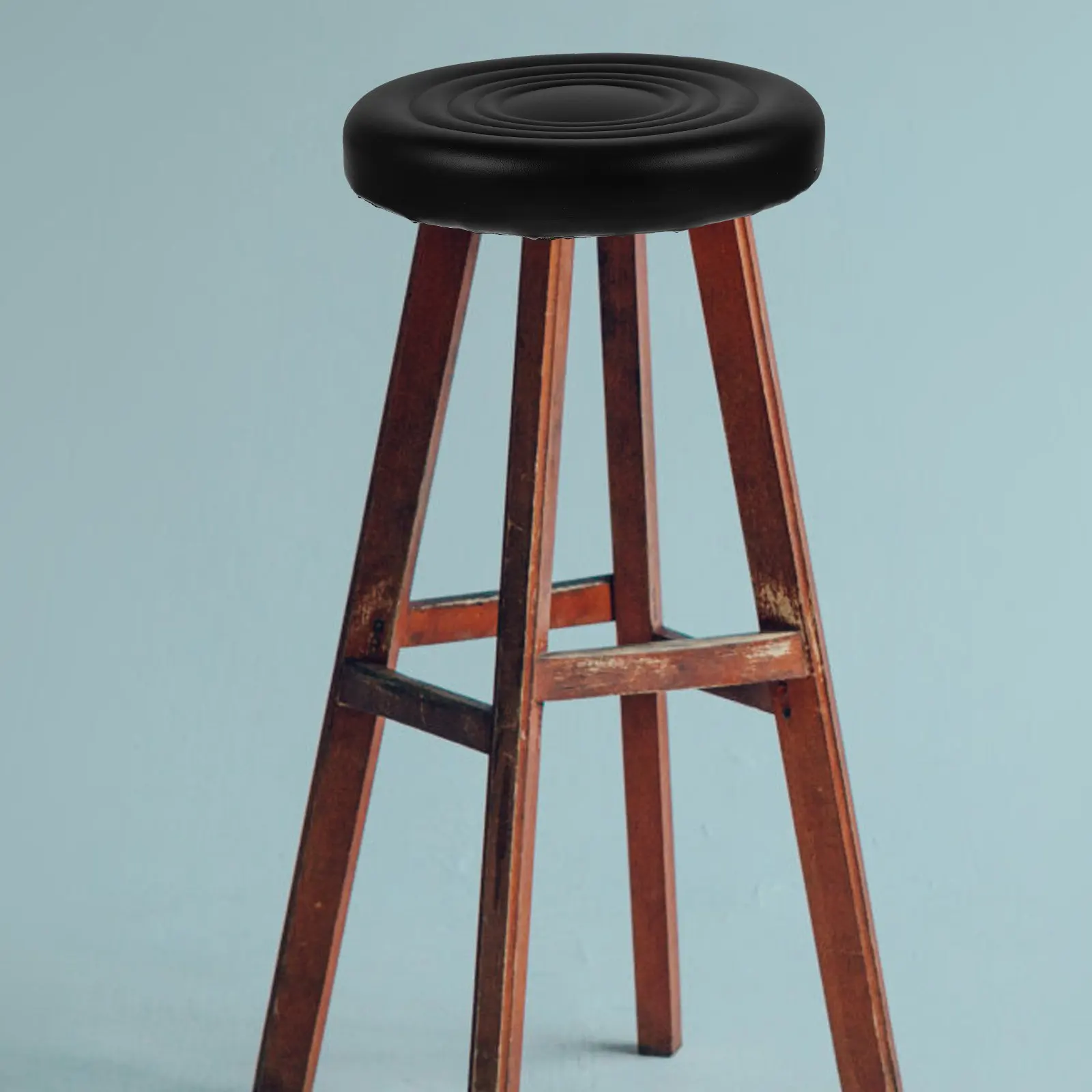 Round Bar Stool Seat Cushion PU Leather Padded Replacement Chair Cover for Kitchen Canteen Stool Repair