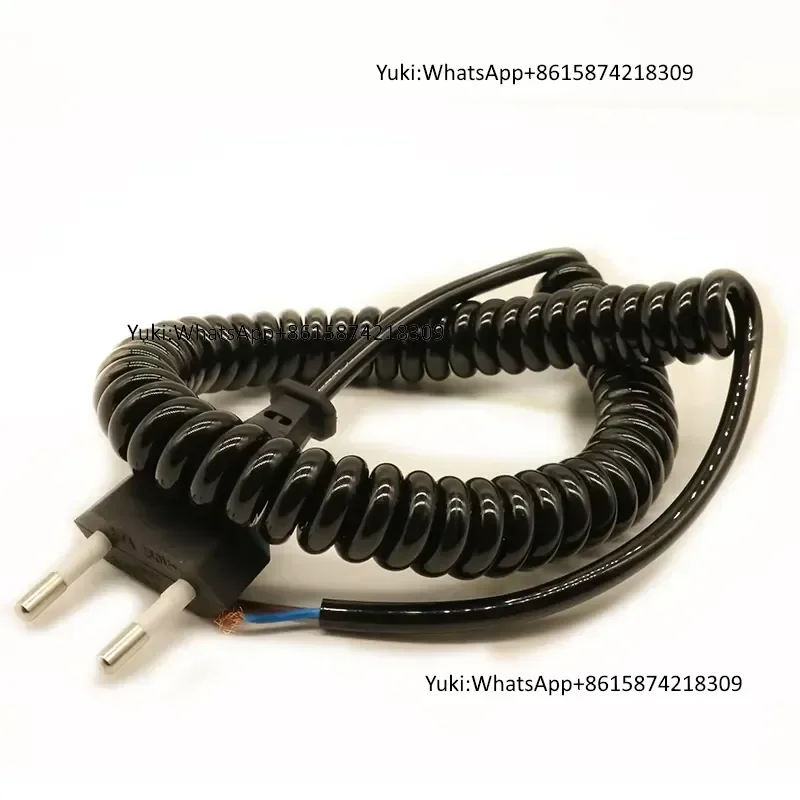 OEM Copper Conductor PE Insulation Multiconductor 2X0.5MM Spring Wire Spiral Cable with EU Plug