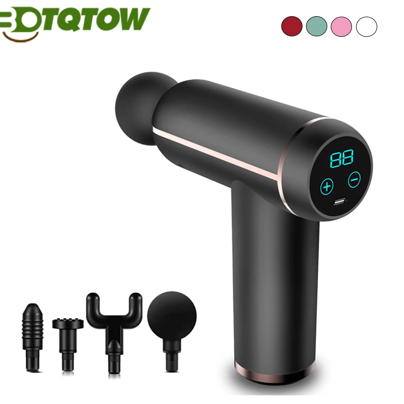 

Портативный перкуссионный массажный пистолет с ЖК-дисплеем, 1 шт., глубокая релаксация мышц тканей для облегчения боли, шеи и боли