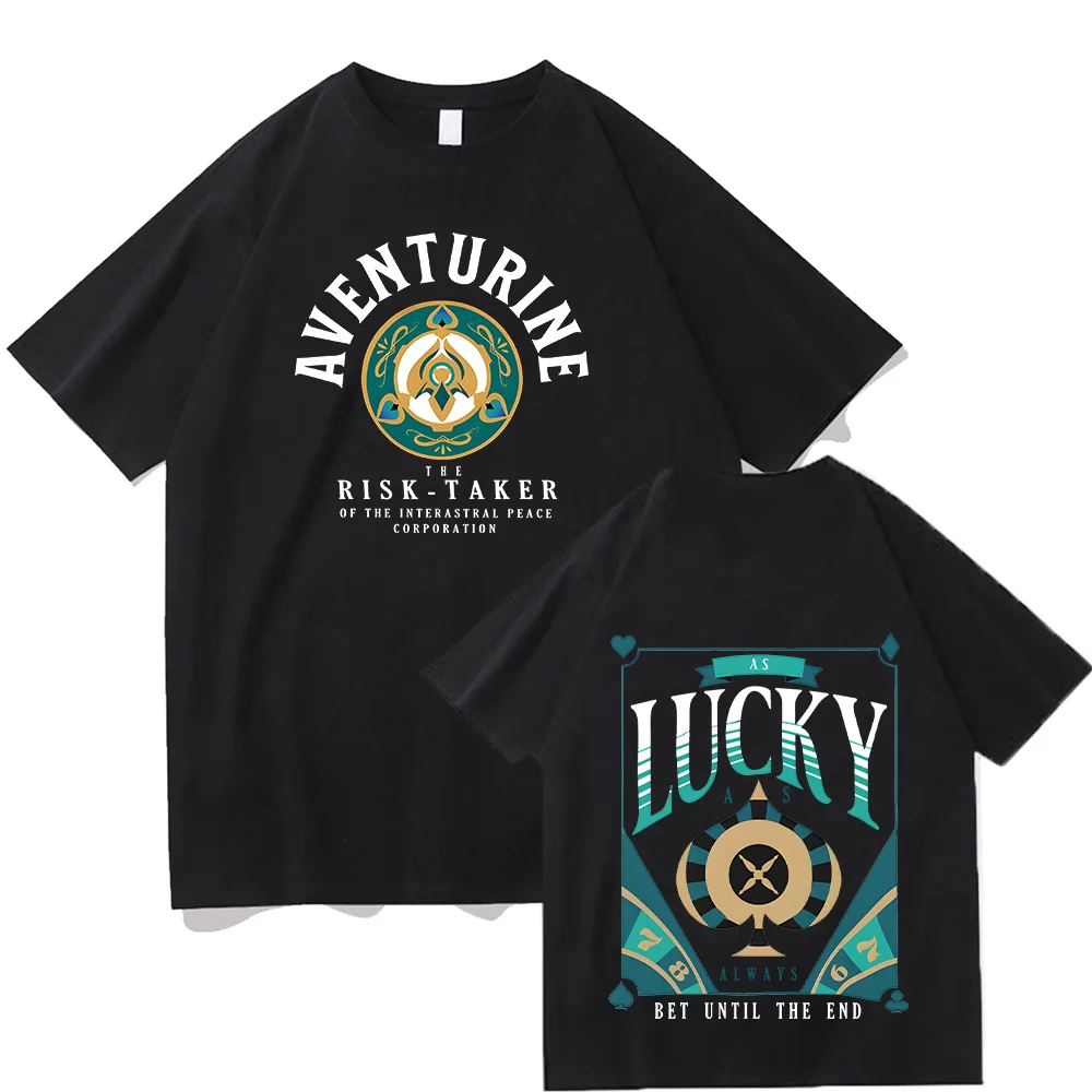 

Футболка унисекс на тему авантюрина Honkai Star Rail, горячая игра, одежда с принтом, аниме, подарок для фанатов Star Rail, хлопковые мягкие футболки