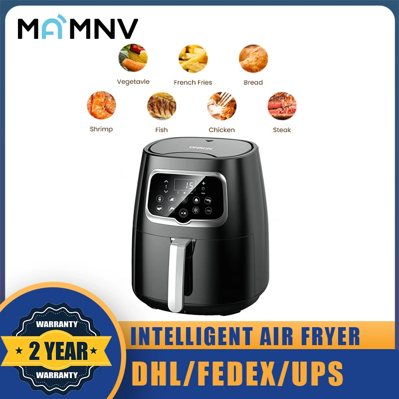 MAMNV Air Fryer 5.5L Multi-functional Oil-free Fryer Automatic Household 360°Baking LED Touchscreen Deep Fryer without Oil