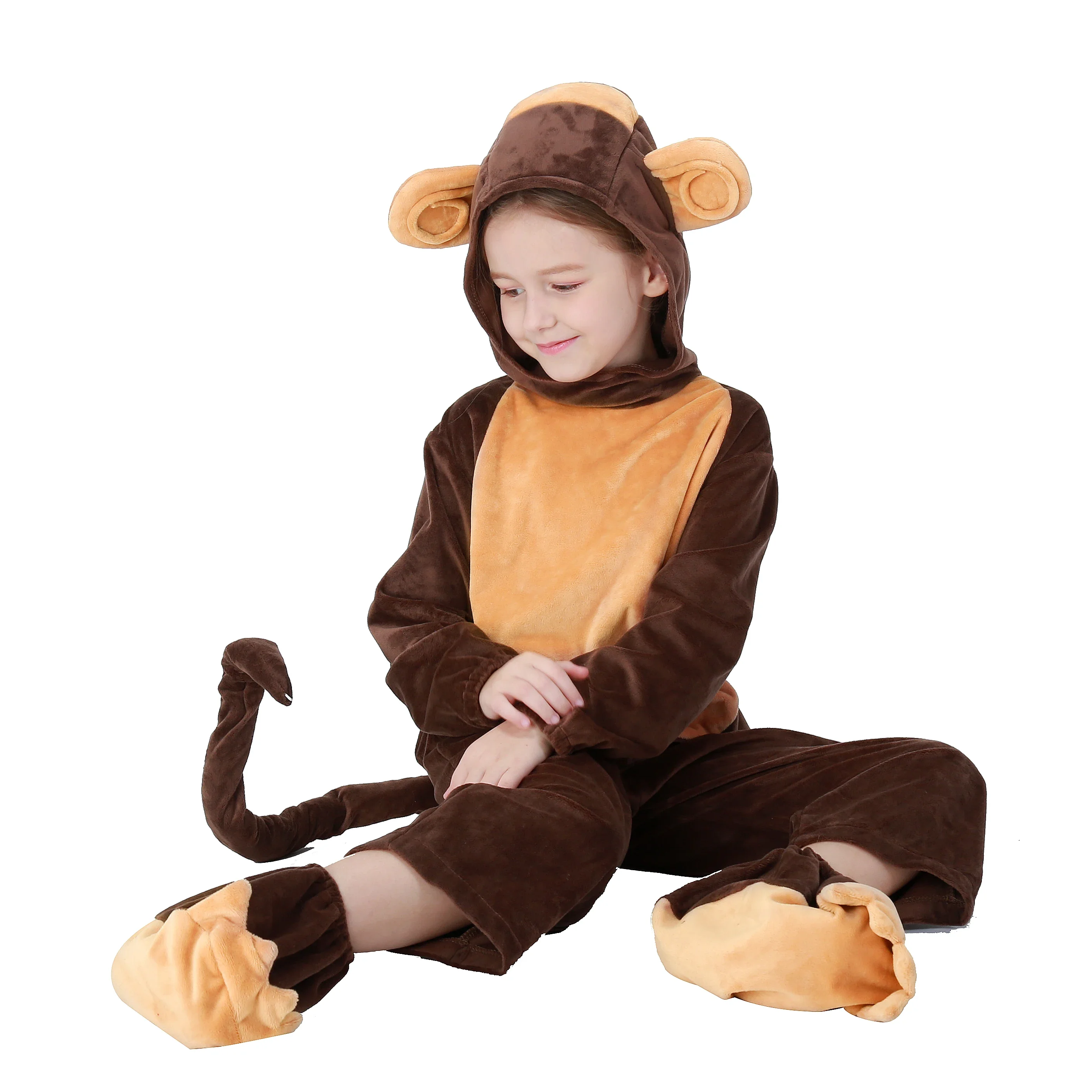 Animal Jumpsuit For Kids Carnival Party Mascot Monkey Cosplay Costume