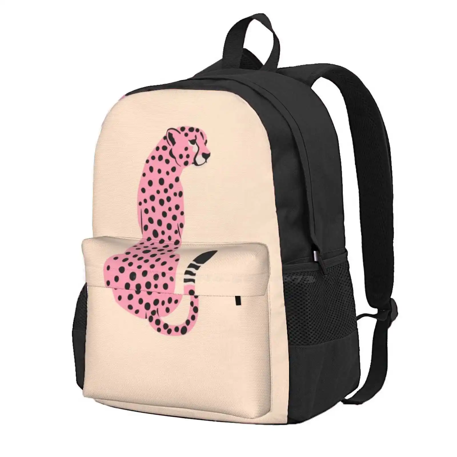 

Peach Leopard | African Cheetah | Tropical Pop Art Hot Sale Schoolbag Backpack Fashion Bags Watercolor Pink Cheetah Pink