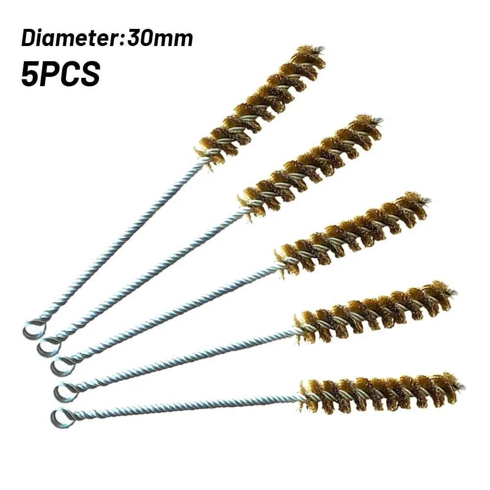 

5pcs10-20mm Stainless-Steel Cylinder Wire Tube Pipe Cleaning Brush Thread For Accessories Rotary Tools Polish Clean