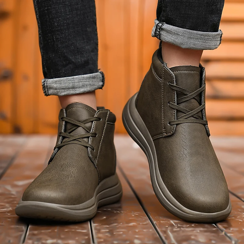 

New Casual And Comfortable Men'S Shoes Retro Mid Top Men'S Boots Plus Size Fashionable And Comfortable Sports Men'S Shoes 39-48