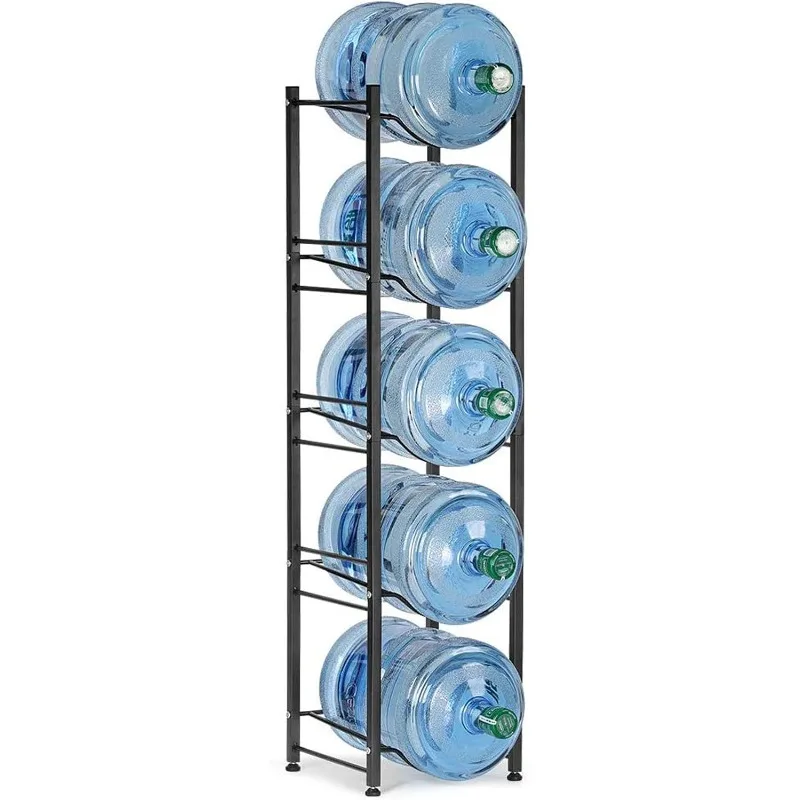 

Стойка для воды объемом 5 галлонов, 5 ярусов, черная, сверхпрочная, отдельно стоящая, органайзер для бутылок для воды для дома и офиса