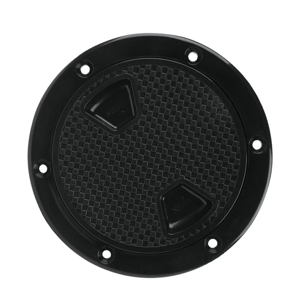

1pc Round Non Hand Hole Plate Black Abs Plastic Cover Suitable Yachts Deck Hatch Cover Boat Accessory Anti