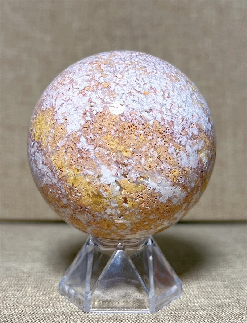 Natura Crystal Sesame Powder Agate SPhere With Druzy Free Form  Carving Reiki Healing Stone Home Decoration Exquisite Gift