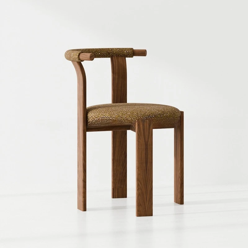 Medieval solid wood high-end ash wood French medieval dining chair