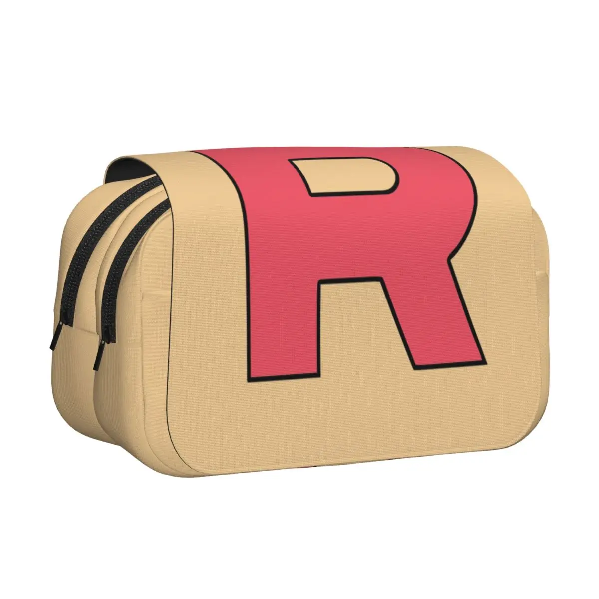 Letter R Team Rocket Logo Pencil Case Pencil Pouch Hard Shell Leather Large Storage Pen Box Pencil Bag for Students Gifts