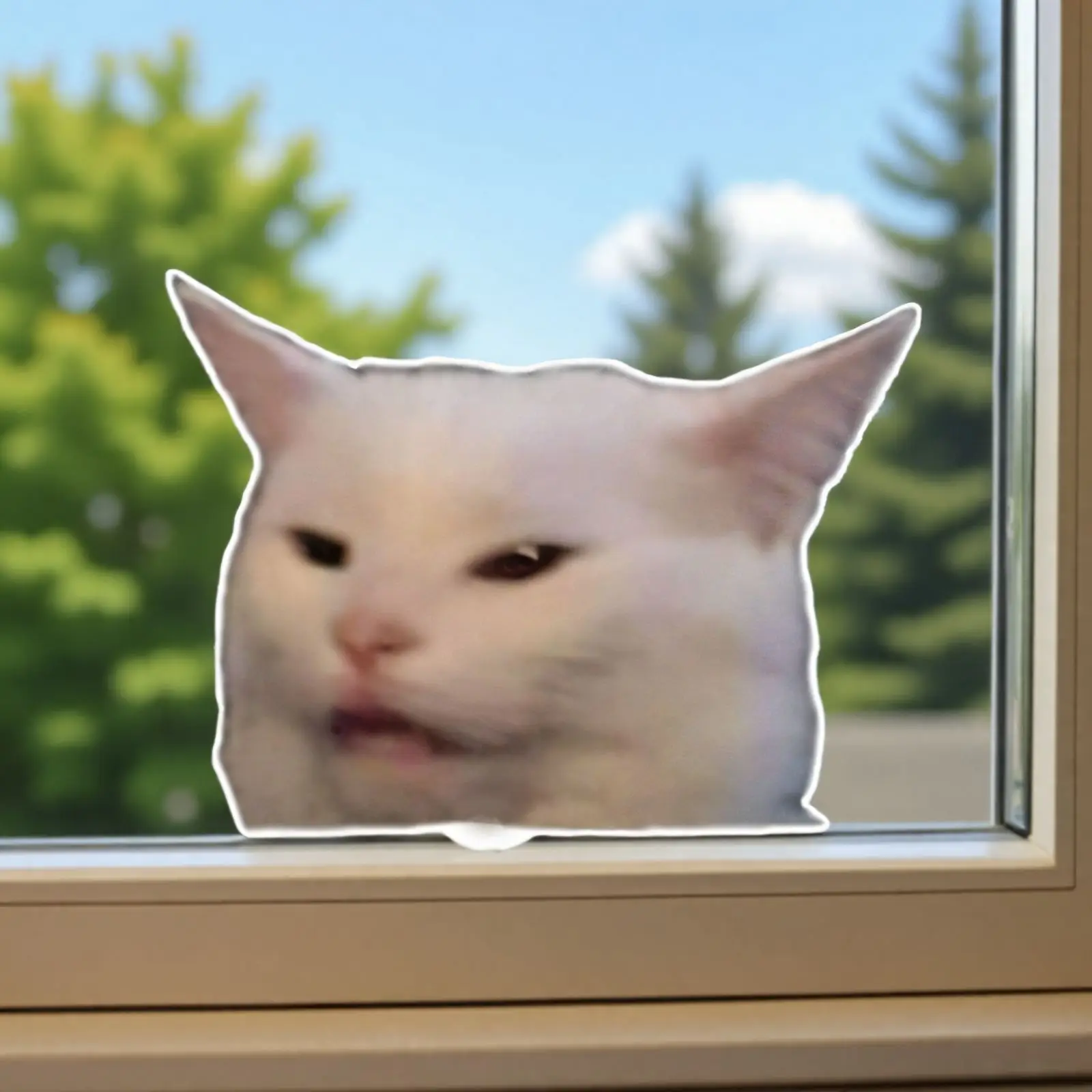 1 pegatina de vinilo divertida Smudge The Cat Meme, diseño duradero resistente a la intemperie para coches, camiones, motocicletas y monopatines