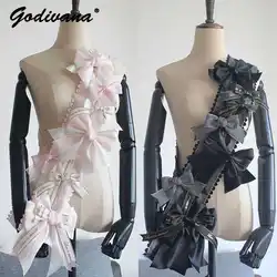 Handmade Dream Bow Lolita Gorgeous Belt Women Girls Sweet All-Matching Cosplay Clothes Accessories Shoulder Straps