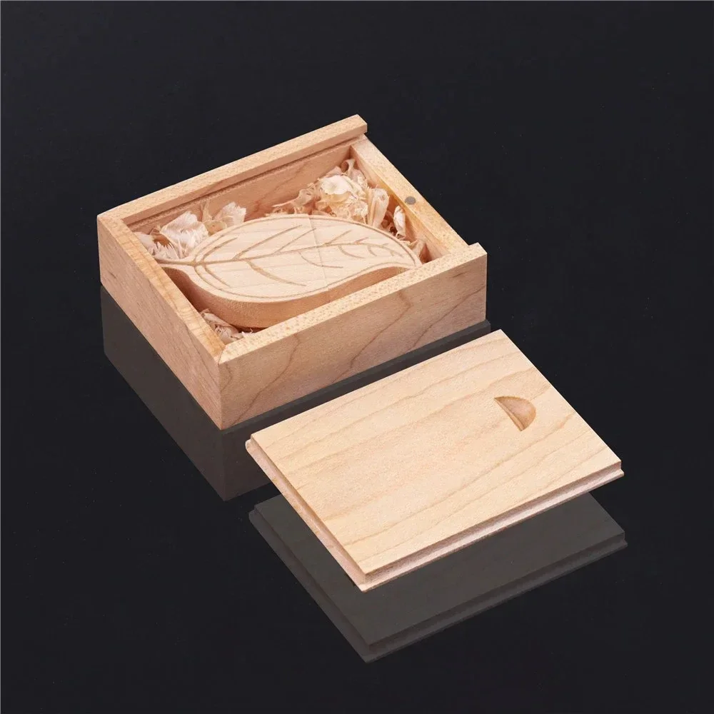 1PCS Natural Walnut Maple Wooden Unfinished Blank Storage Box With Slide Top for Necklace Ring Jewels USB Case Home Decoration