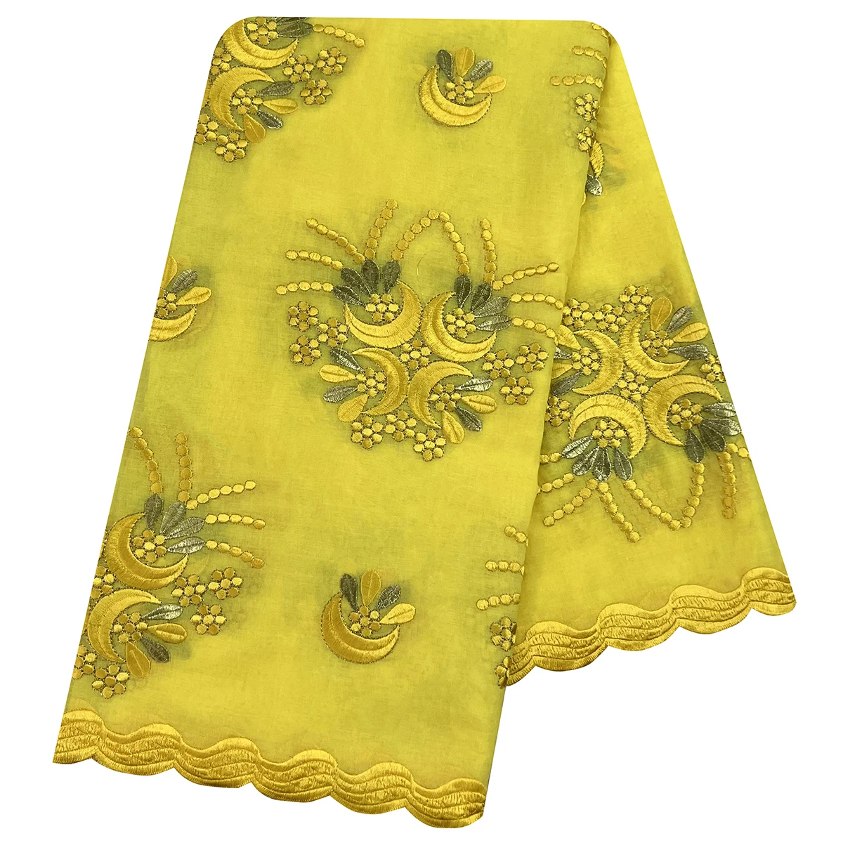 African Women Hijab Muslim Scarf High Quality 100% Cotton Fabric Rayon Cotton Thread Eembroidered Scarf Dubai Excellent Style