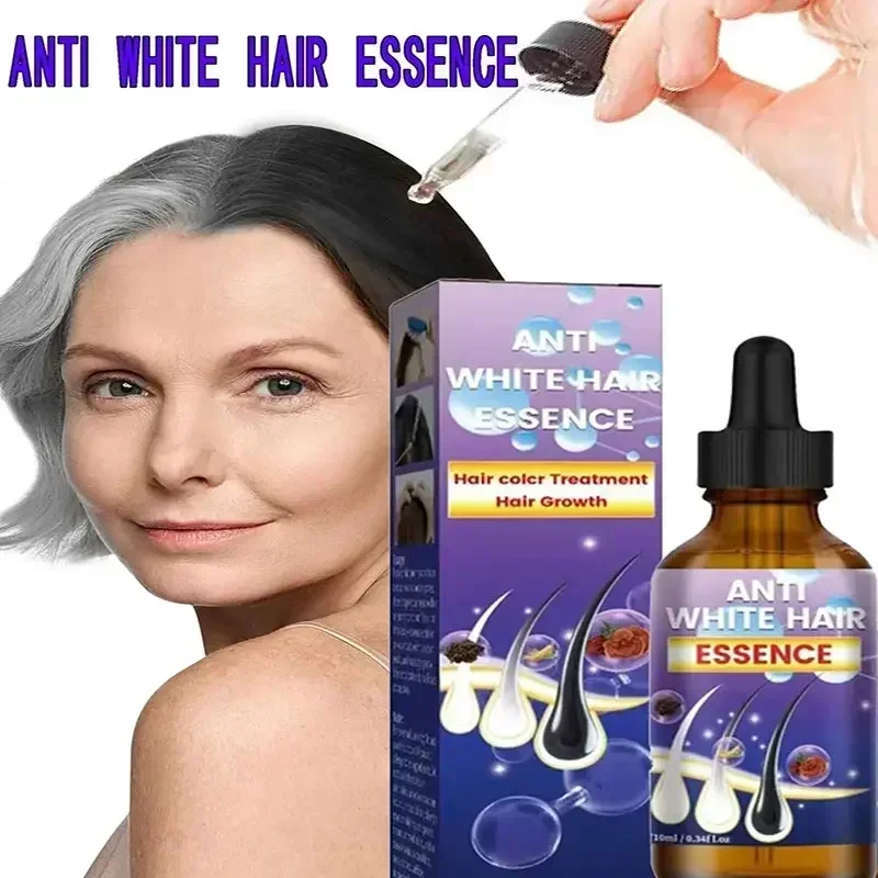 

Serum perawatan rambut abu-abu produk nutrisi perbaikan warna alami putih ke Hitam Perawatan Rambut rontok Pria Wanita