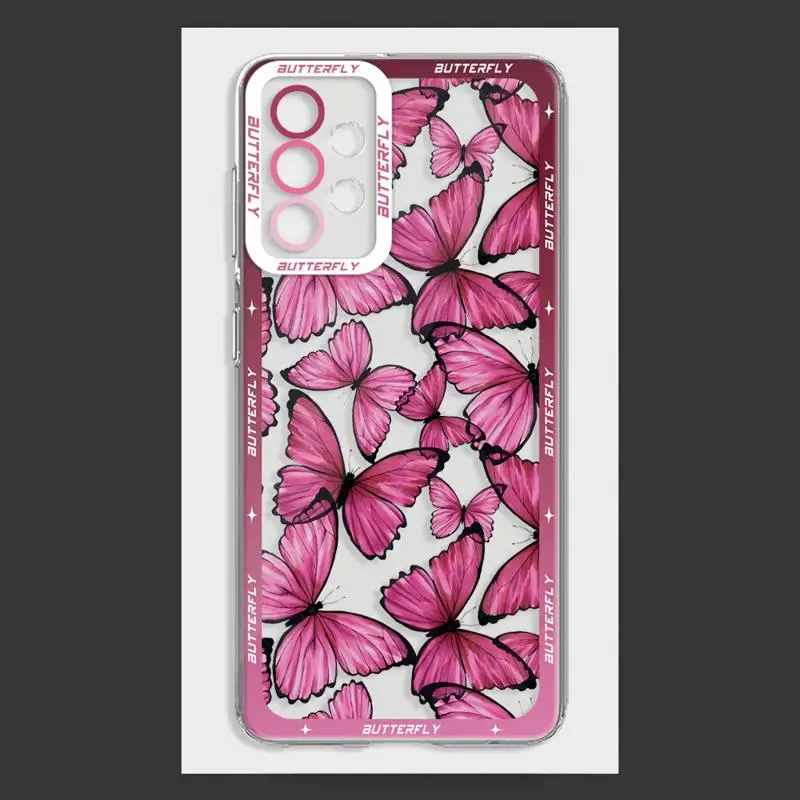 Art Beautiful Butterfly Phone Case for Samsung Galaxy A14 A13 A15 A23 4G A34 A33 A53 A25 A24 A54 A73 A35 A55 5G Clear Soft Cover