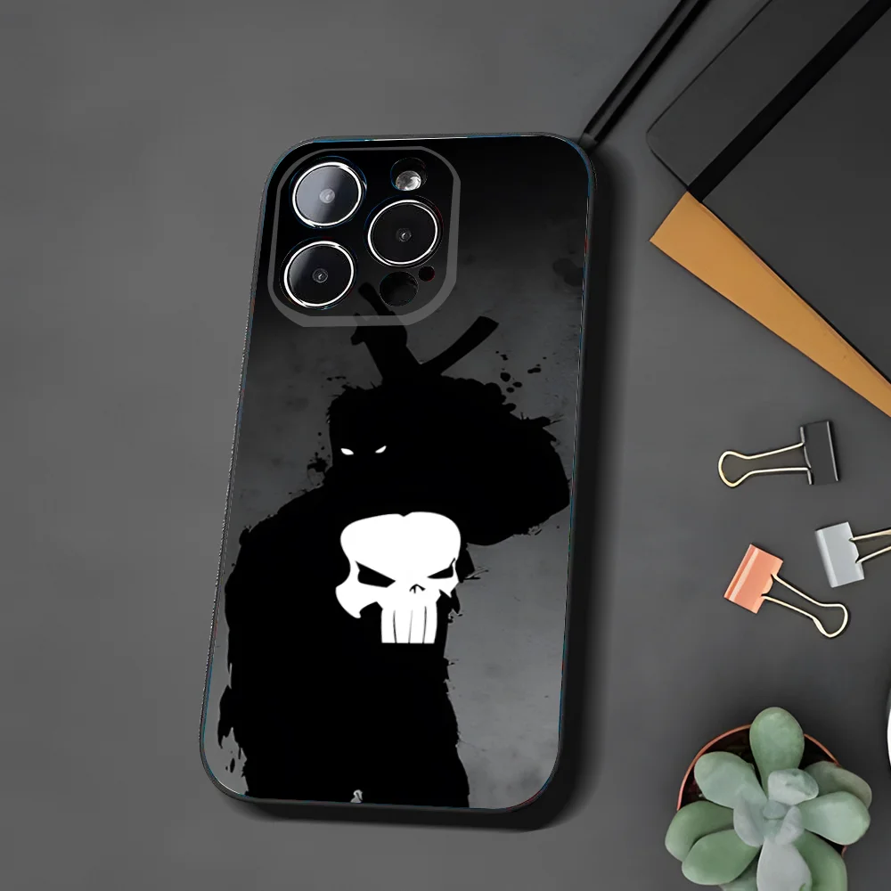 P-Punisher Phone Case For Xiaomi 11 Redmi Note 11 5G 8T 9A 9 10T Note8Pro Note9 12SUltra Black Case