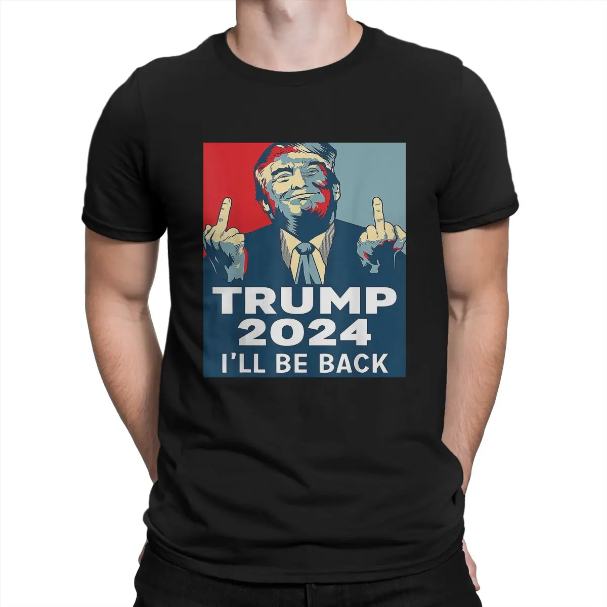 

Trump 2024 I will be back Classic T-Shirts for Men Trump Novelty Pure Cotton Tees O Neck Short Sleeve T Shirts 4XL 5XL Clothing