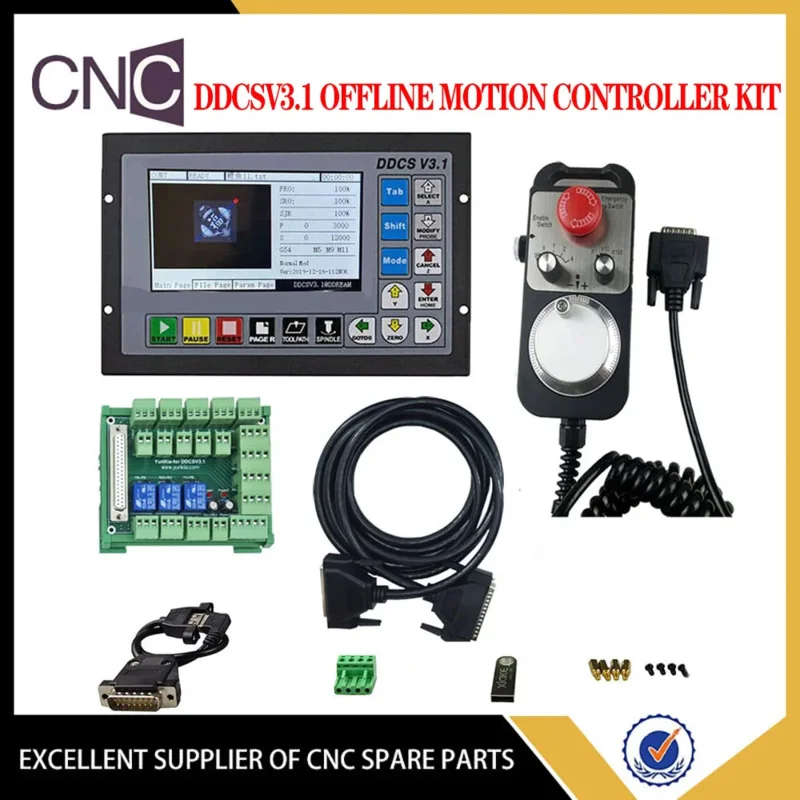 Upgrade ddcsv3.1 DDCSV4.1 signal line large wiring board 3/4axis cnc offline motion controller with emergency stop handwheel MPG