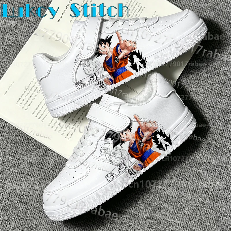 Personality Dragon Ball Popular Boys Sports Basketball Shoes High Quality Breathable New Model Kids Flat Shoes Size 28-40