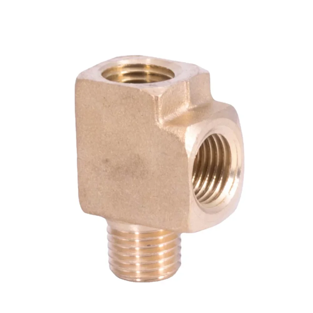 

1/4" 1/2" NPT Female Female Male Tee 3 Ways Block Splitter Brass Pipe Fitting Coupler Connector Water Gas Fuel