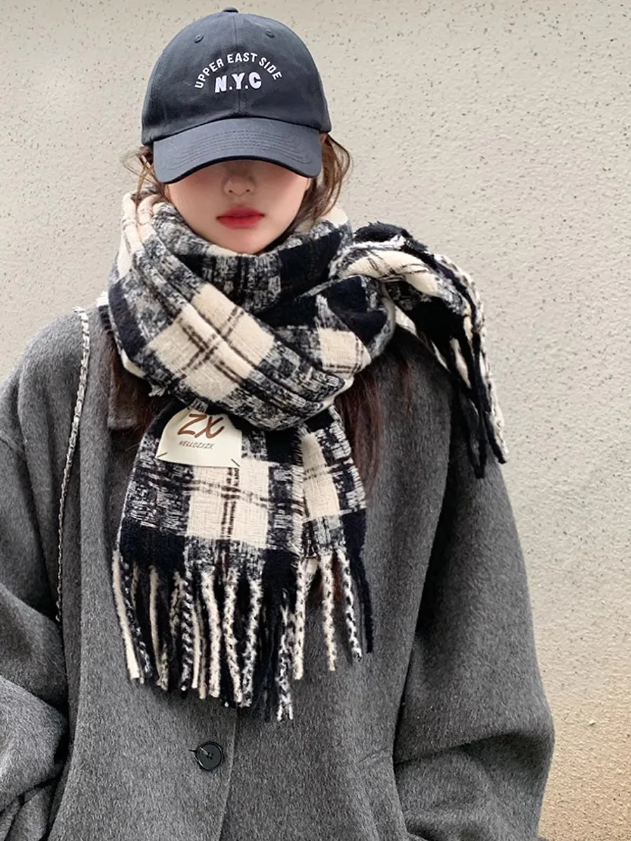 

Luxury Korean Version Fringe Scarf New Autumn/Winter Thick Warm Anti-Cold Student Neck Scarf