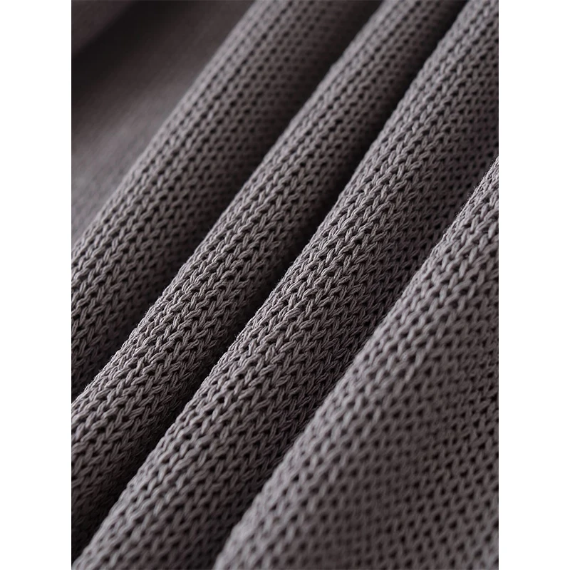 YENKYE Casual donna girocollo manica lunga maglione lavorato a maglia grigio top pullover autunnali corti