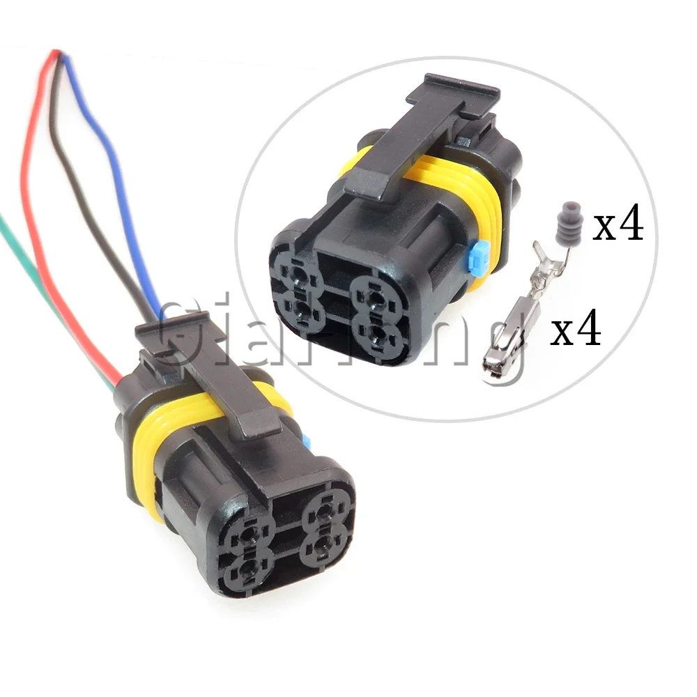 1 Set 4 Ways 18165000002 18165000002 Car Starting Relay Connector AC Assembly Auto Electric Jet Motor Wire Cable Sockets