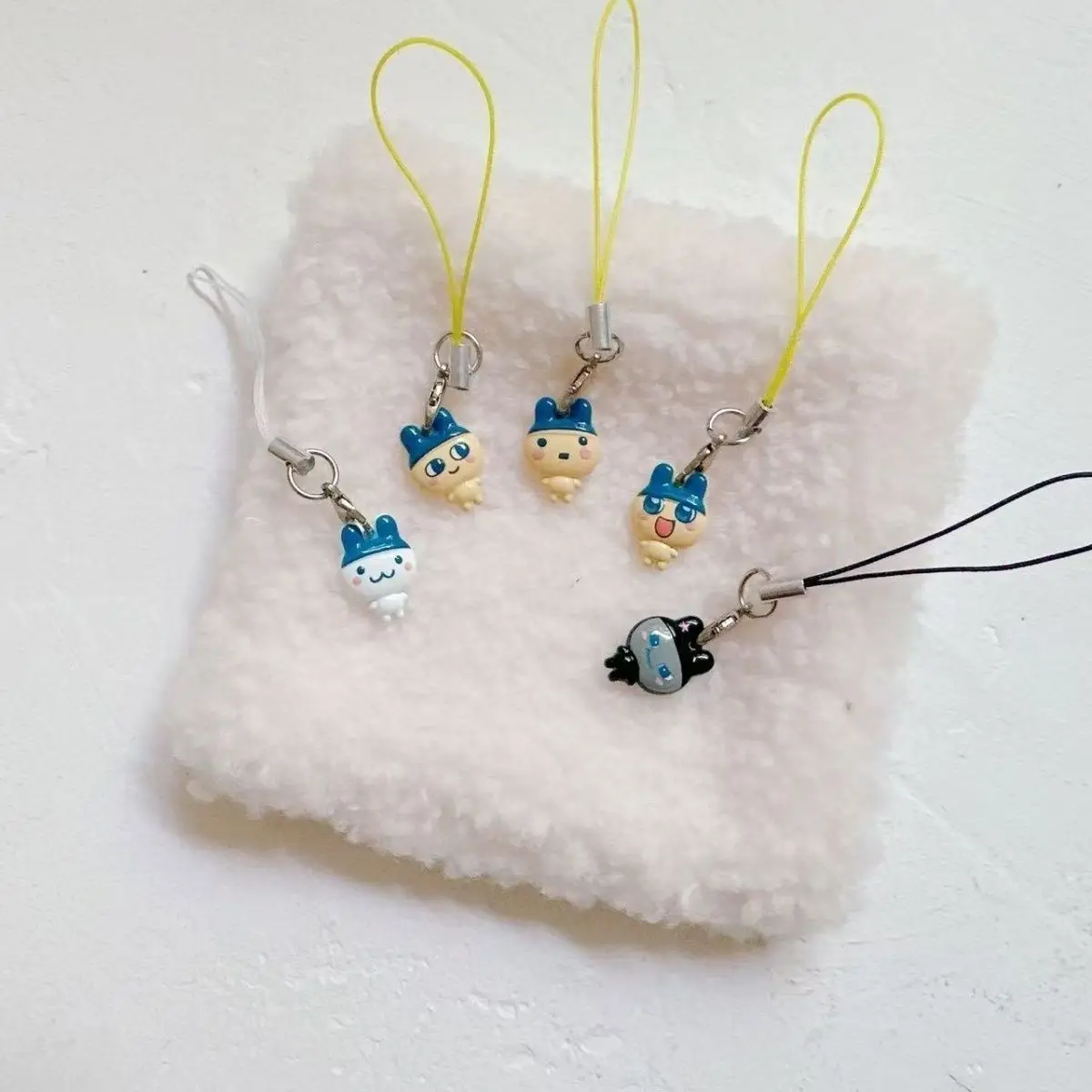 Handmade Tamagotchi Cute Mini Alloy Phone Charm Keychain Kawaii Harajuku Style Bag Pendant