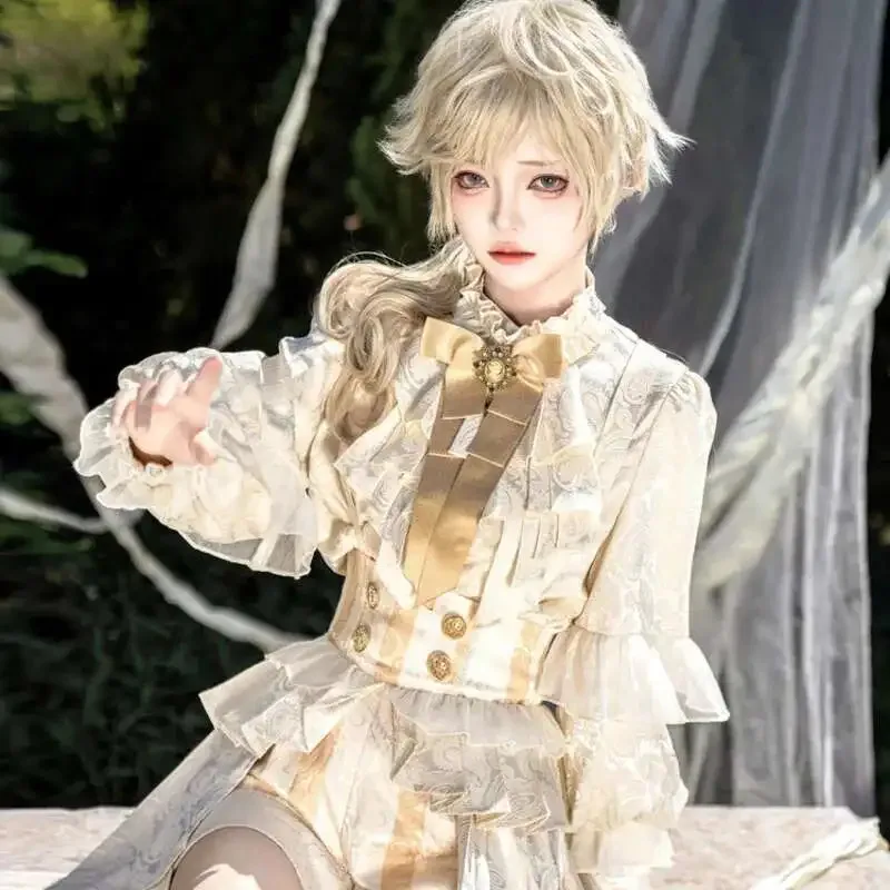 DY20Shorts لوليتا الأمير القوطي Kawaii النساء Y2K لوليتا سترة مجموعة تي شيرتات قصيرة للأطفال الأمير دعوى لوليتا سترة مجموعة تي شيرتات قصيرة للأطفال ملابس محايدة 25