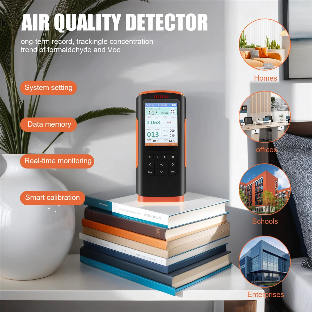 

A40I Formaldehyde Detector Air Quality Monitor PM 2.5 Portable Display Air Pollution Meter Mini Dust Tester for Home Car