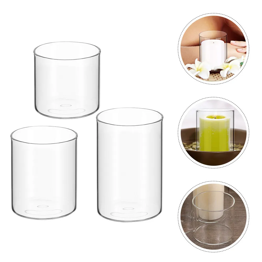 3Pcs Delicate Glass Cup Hollow Tealight Container for Tea Candles Light Source Candles Banquet Scene Layout Romantic view 5