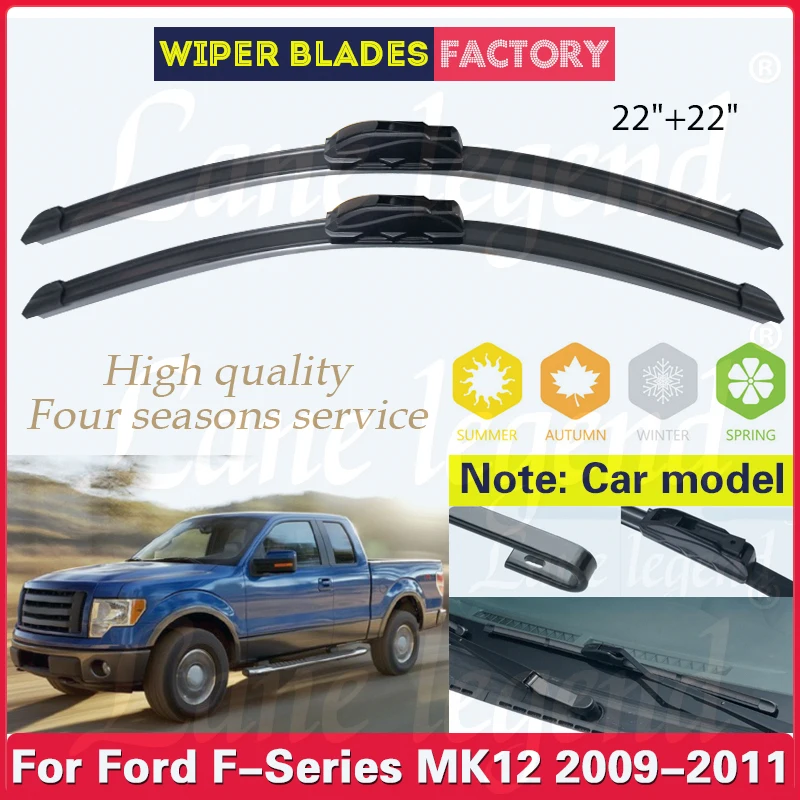 For Ford F-Series F-150 F-250 F-350 F-450 MK12 2009 - 2011 Wiper Front Wiper Blades Windshield Windscreen Window Brushes 22