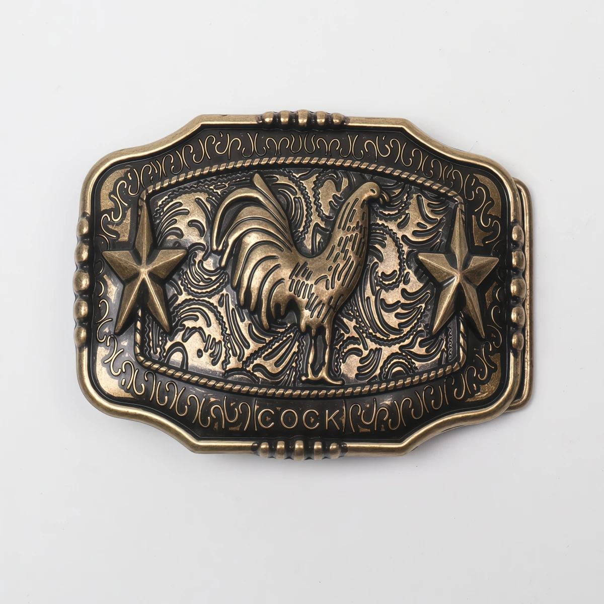 A Belt Buckle Head - A Western Cowboy-Style Belt Buckle Head - A Metal Buckle Head