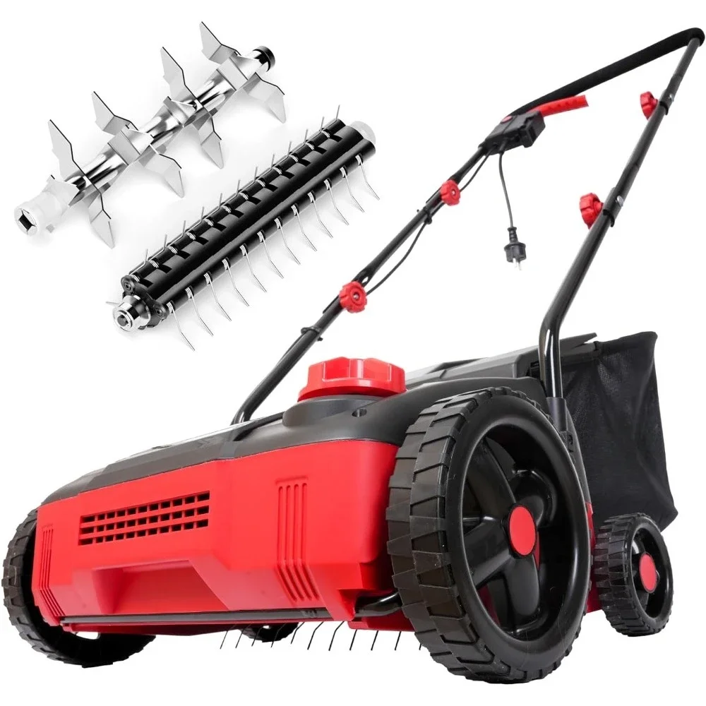 

15 Amp Electric Corded Dethatcher & Scarifier, 5-Position Depth Adjustment, 14.5gal Collection Bag