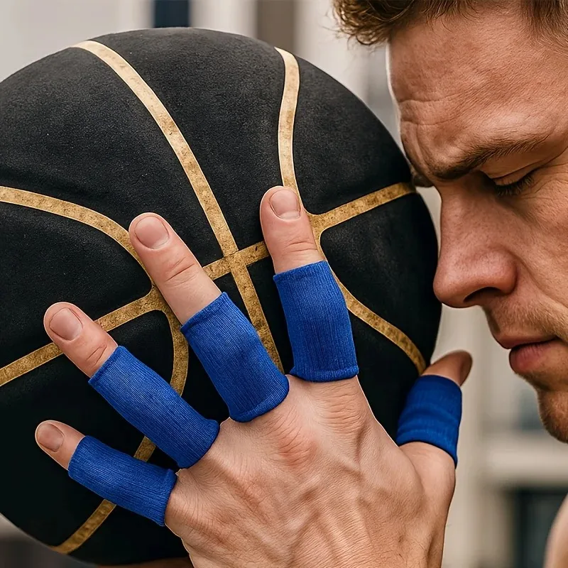 Professional Sports Finger Sleeves Nylon Basketball Finger Guards Elastic Breathable Protective Gear Anti-Slip Joint Support