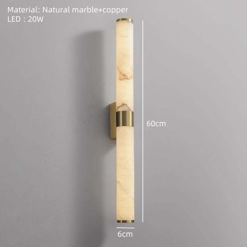 Spaanse Natuurlijke Marmeren LED Wandlamp Goud Koper Cilindrische Blaker Voor Hotel Salon Eetkamer Slaapkamer Dropshipping