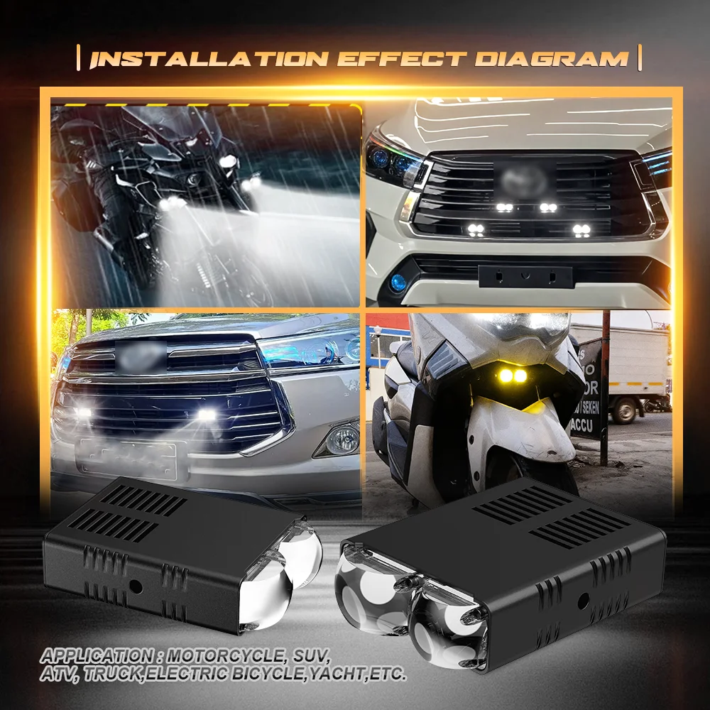 Senlo العالمي سيارة مصبغة LED الضباب طقم إضاءة 80 واط السوبر مشرق المصباح مقاوم للماء أضواء مساعدة سهلة التركيب لشاحنة SUV