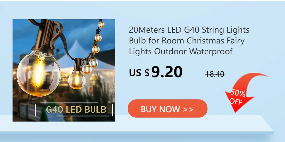 25M 25 LED Bulb String Lights Waterproof Connectable Christmas Holiday Lights Outdoor Party Wedding Christmas Garland Decoration