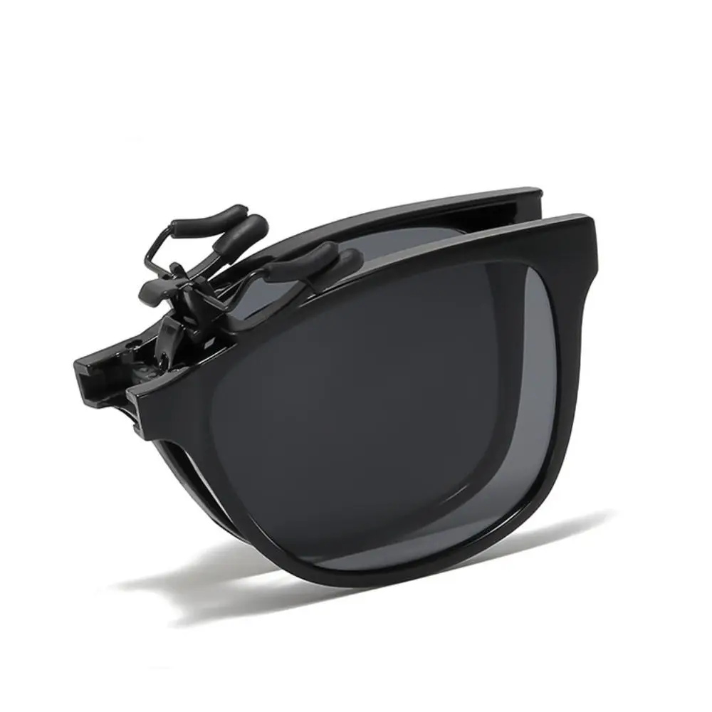 Vintage Square Clip On Sunglasses Ultra Light foldable Anti Blue Light Glasses Anti Glare Flip Up Competitive Games Goggles