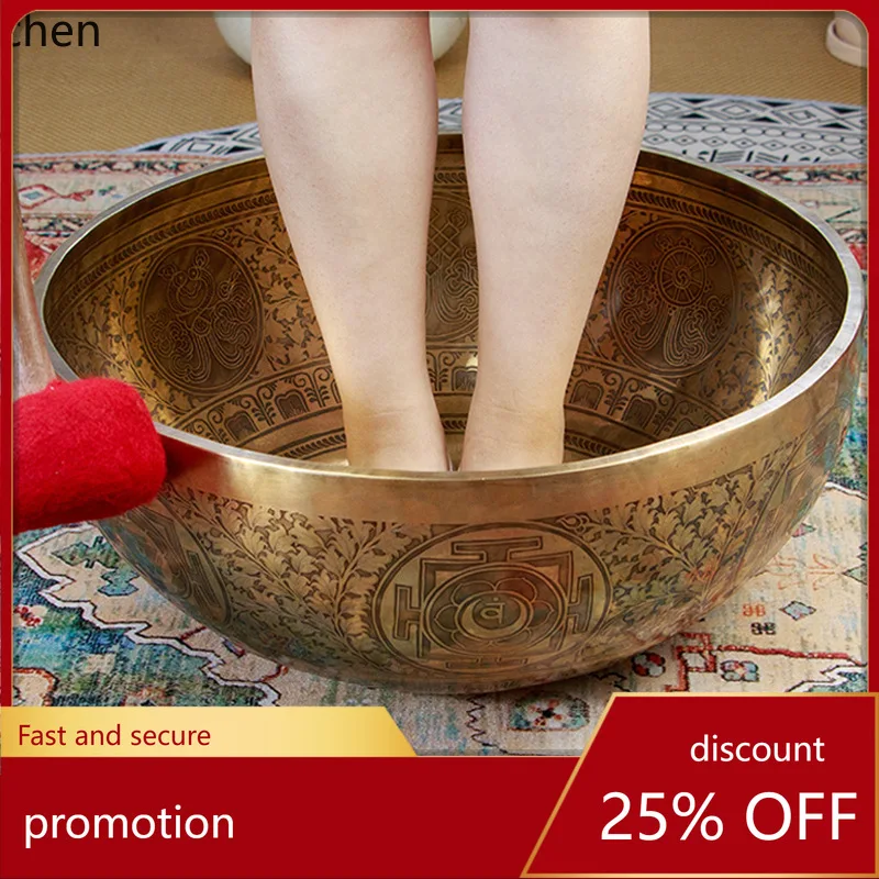 Cz handmade singing bowl, earth bowl, copper bell, buddha sound bowl, buddhist utensils, ornaments, big foot bowl