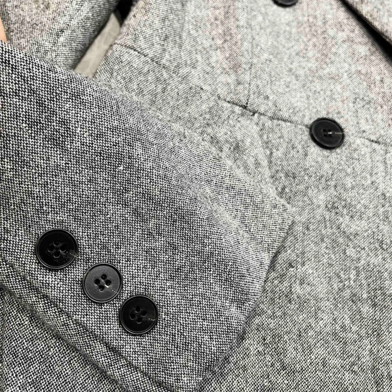 24 New Blazer 85% High Grade Gray Australian Wool Blazer Double Brewed Slim Fit Casaquinho Feminino Elegante  abrigos de mujer