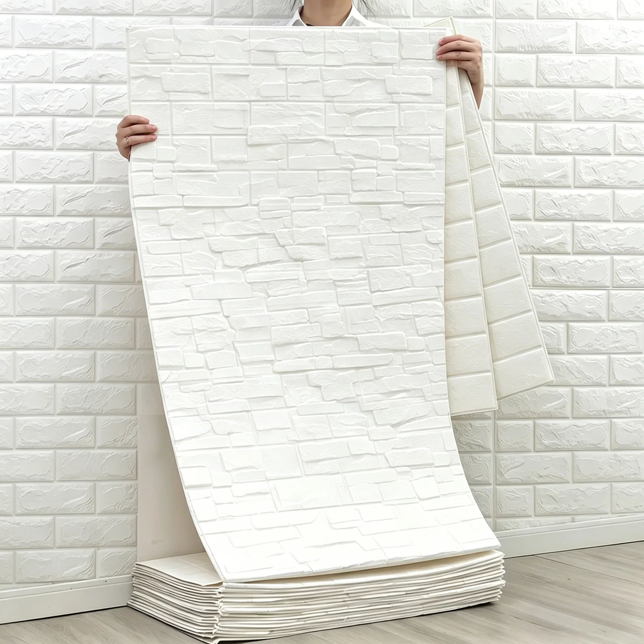 77x70cm Vintage Brick Wall Sticker 1-10pcs Self Adhesive Waterproof Wallpaper Living Kitchen Bedroom Household Indoor Wall Decor