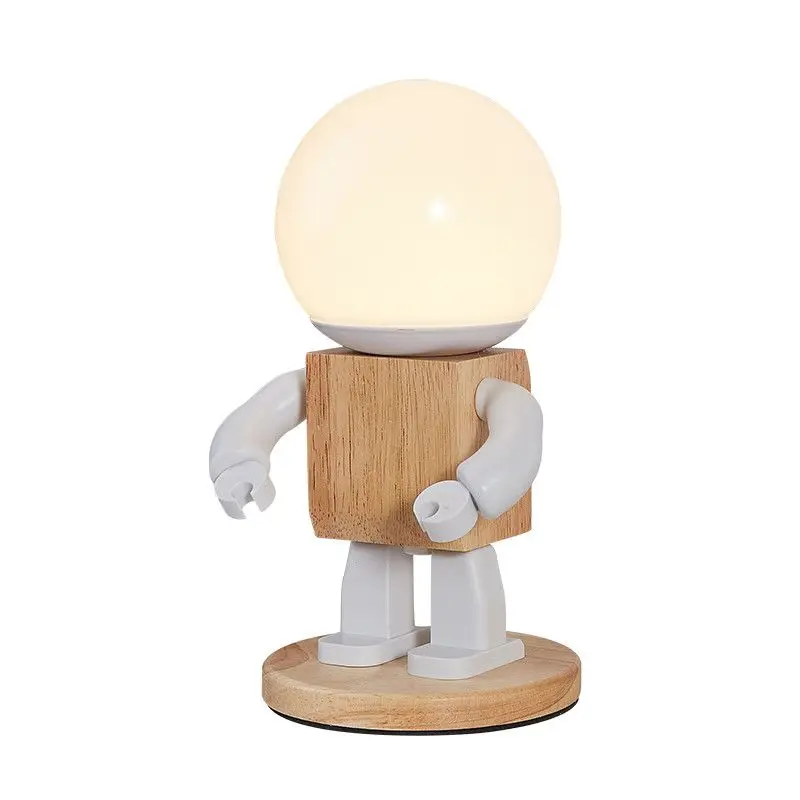 Nórdico Robô LED Table Lamp, USB Night Lights, Quarto, Cabeceira, Simples, Estudo, Quarto de Criança, Birthday Gift for Kids, Menino, Criança