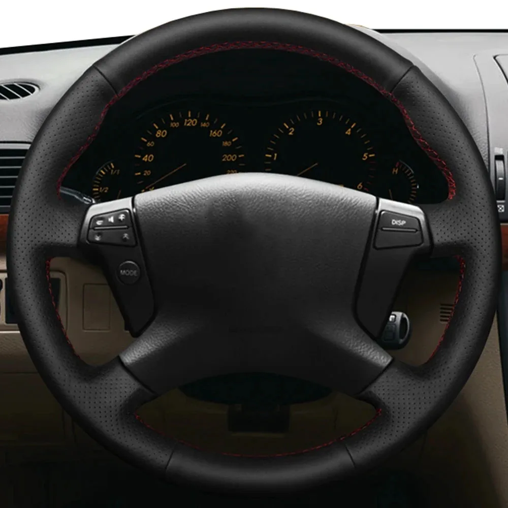 Car Products DIY Black Faux Leather Car Accessories Steering Wheel Cover For Toyota Avensis 2003 2004 2005 2006 2007 2008