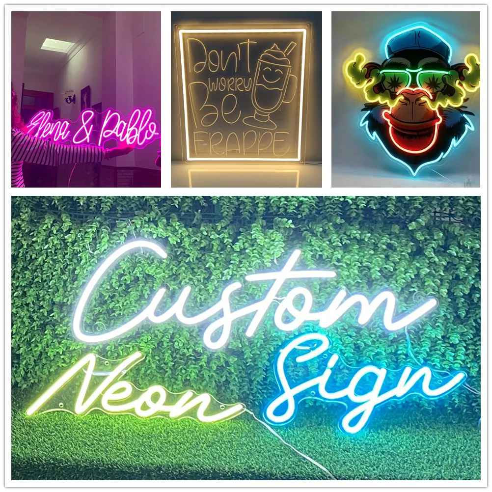 RGB Color Changing LED Neon Light Sign Customizable Text/Logo Wall Mounted Wholesale Pricing Available