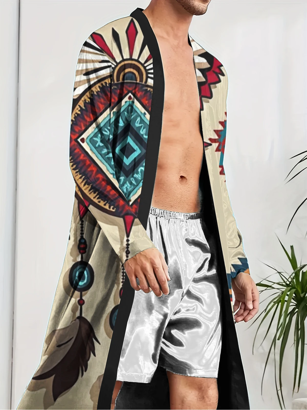 1pcs Men's Robes 2026 Spring/Summer Graphic Shower robe Breathable robe 3D Printed Sleepwear dressing gown bath robe