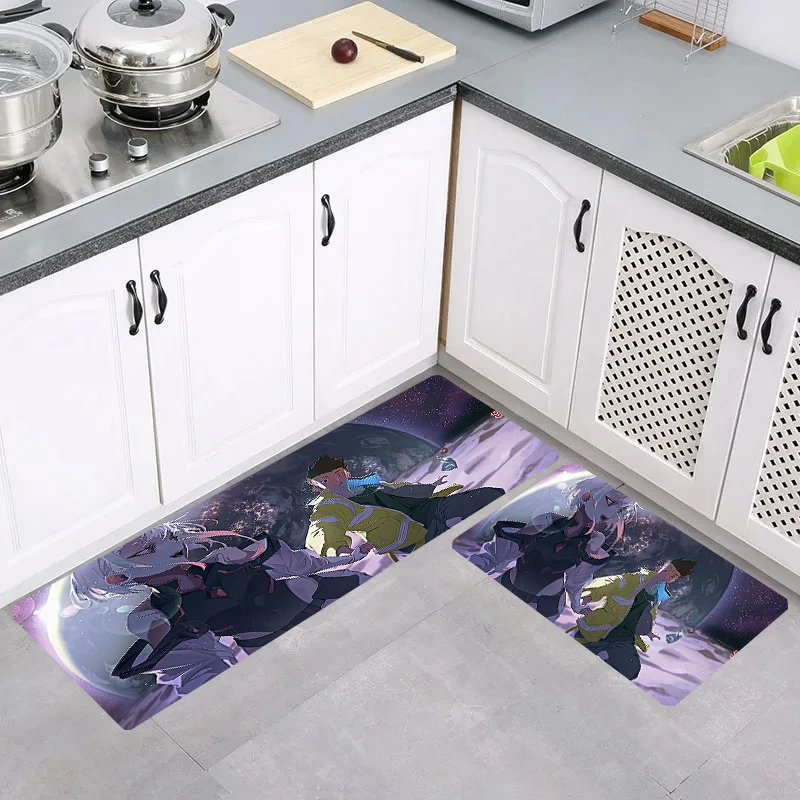 Carpets C-Cyberpunk Edgerunners Aesthetic Room Decoration House Entrance Mat Kitchen Carpet Home Rugs Balcony Foot Rug Door Mats