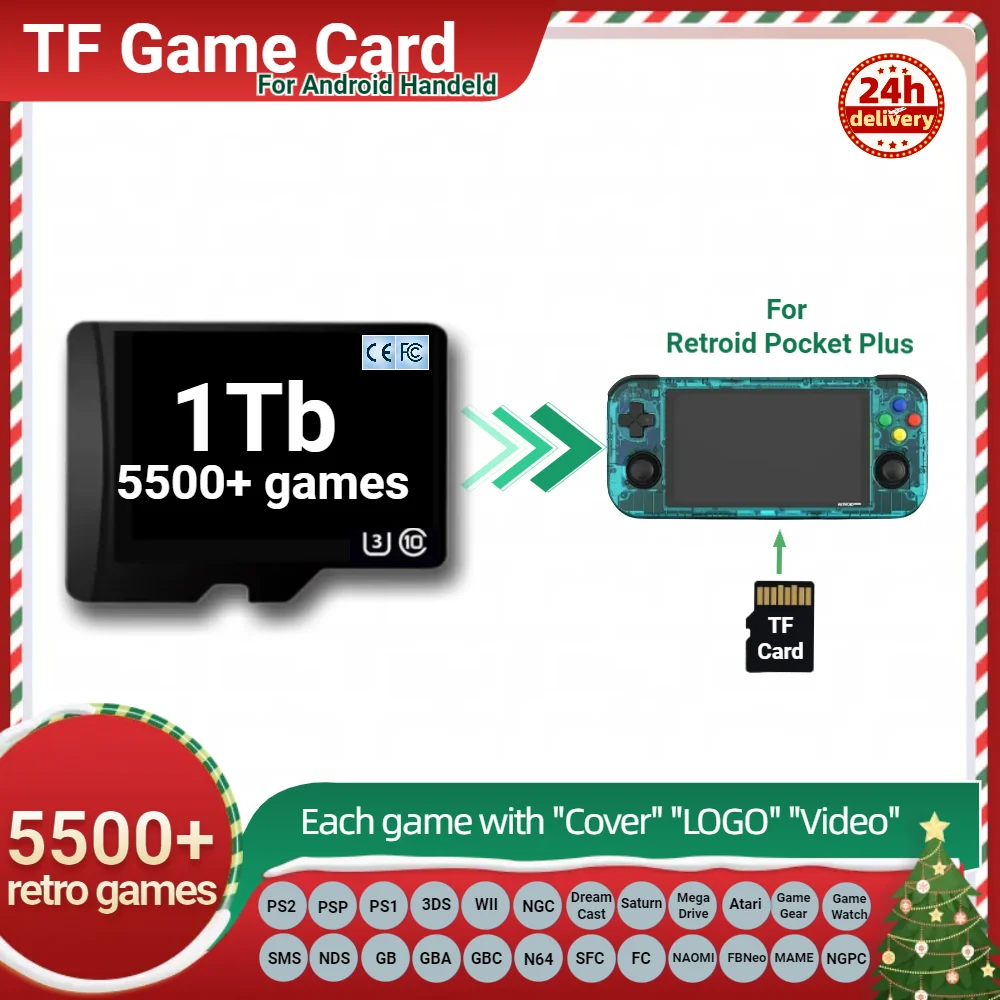 

TF Game Card For Retroid Pocket Plus Flip 3 Rp3 Memory Popular Classic Retro Games PS2 PSP 3DS android Portable Handheld 1T 512G