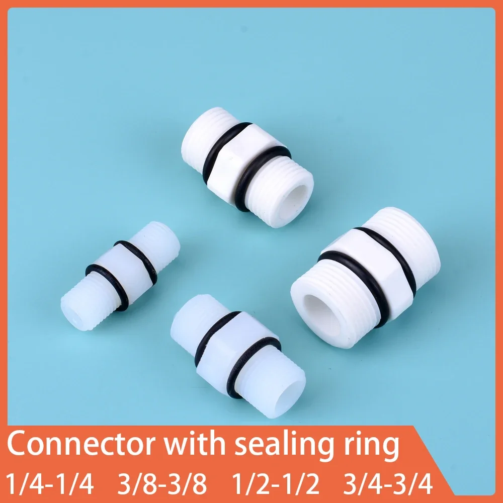 

Plastic Pipe Fittings 1/4 "3/8" 1/2 "3/4" Male Thread Sealing ring Connector Aquarium RO Filter Reverse Osmosis Water Filter